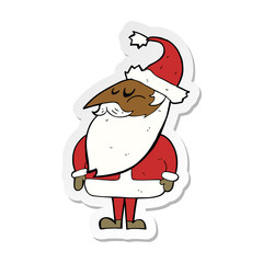 sticker of a cartoon santa claus