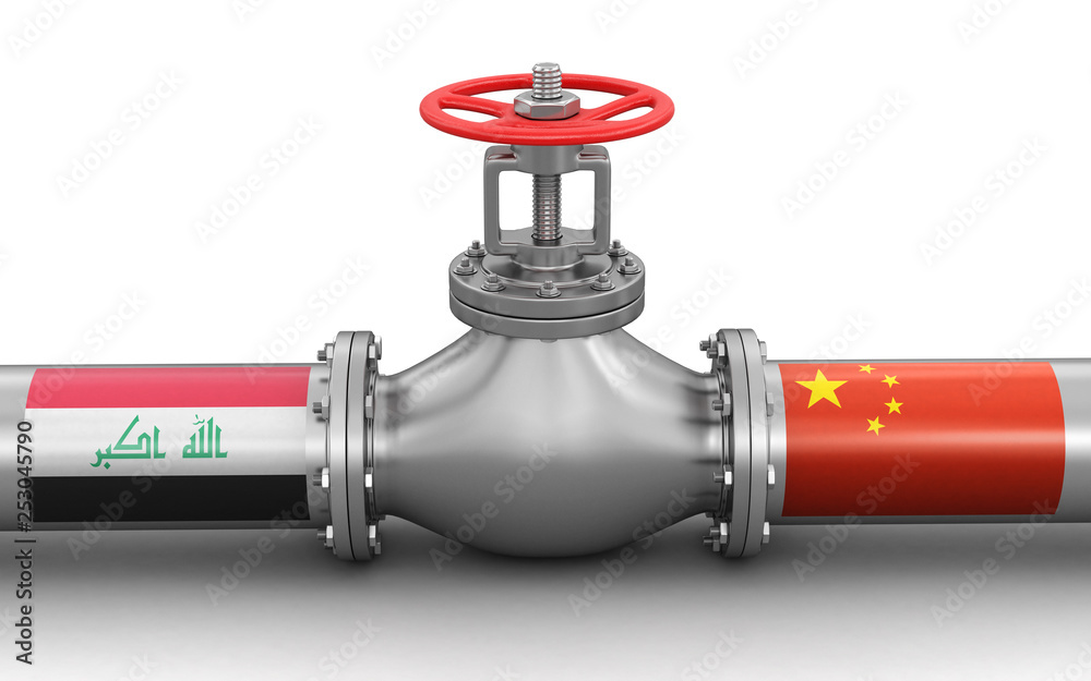 Poster pipeline with flags. image with clipping path