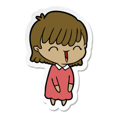 sticker of a cartoon woman
