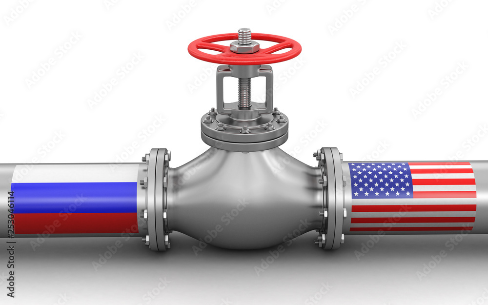 Poster pipeline with flags. image with clipping path