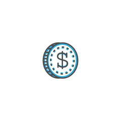 coin icon line design. Business icon vector illustration