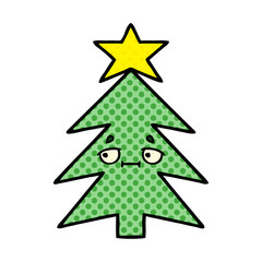 comic book style cartoon christmas tree