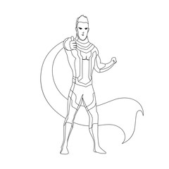 Fototapeta na wymiar Superhero for coloring book isolated. Comic book vector illustration.