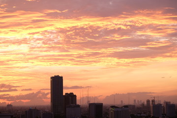 Fototapeta na wymiar Sunset over Jakarta