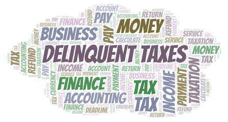 Delinquent Taxes word cloud.