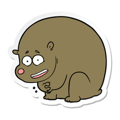 sticker of a cartoon bear