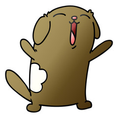 gradient cartoon of kawaii cute dog