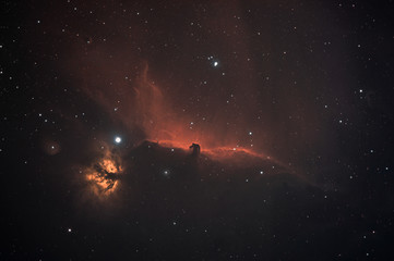 Obraz na płótnie Canvas Horse head and the flame nebula