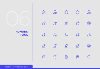 Vector Line Icons Humans Pack