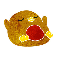 retro cartoon cute kawaii red robin