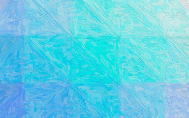 Abstract illustration of blue and green Impasto with large brush strokes background, digitally generated.