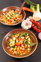 minestrone soup with vegetable, italian dish