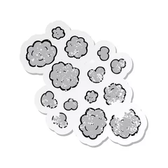Möbelaufkleber retro distressed sticker of a cartoon smoke clouds © lineartestpilot