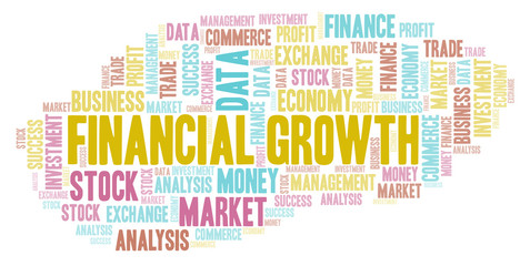Fototapeta premium Financial Growth word cloud.