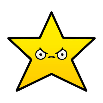 gradient shaded cartoon gold star