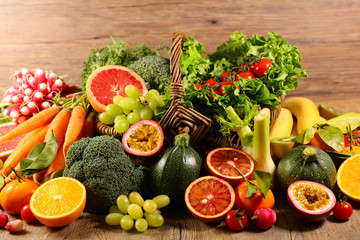 abundance fruit and vegetable