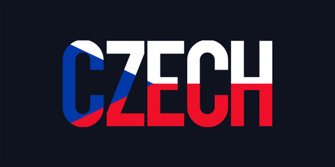 Czech text with flag