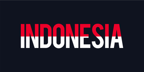 Indonesia text with flag