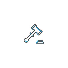 justice scale icon line design. Business icon vector illustration