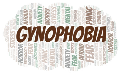 Fototapeta premium Gynophobia word cloud.