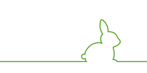 green rabbit easter border on white background vector illustration EPS10