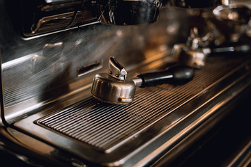 Fototapeta na wymiar Filter holder for espresso coffee machine
