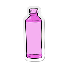 sticker of a cartoon pink bottle
