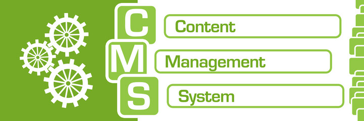 CMS - Content Management System Green Square Stripes Symbol 