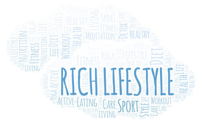 Fototapeta premium Rich Lifestyle word cloud.