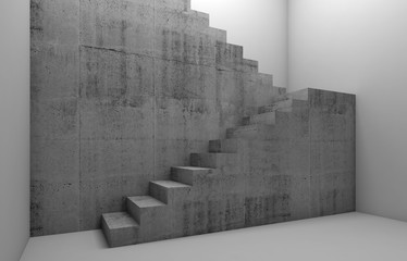 Concrete stairway construction 3d