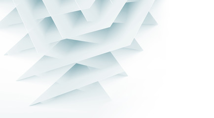 Parametric 3d structure on white wall