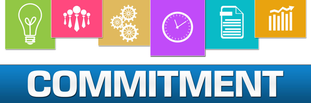 Commitment Business Symbols Colorful On Top Horizontal 
