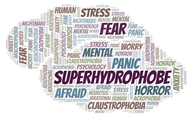Obraz premium Superhydrophobe word cloud.