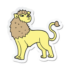 sticker of a cartoon lion