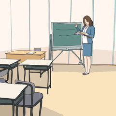 Vector illustration, female profession and education