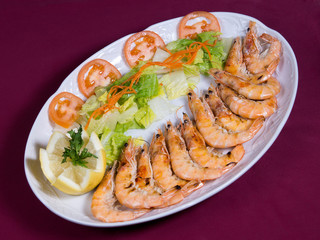 Grilled prawns