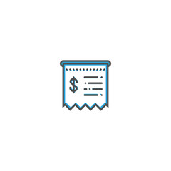 receipt icon line design. Business icon vector illustration