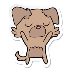 sticker of a cartoon dog