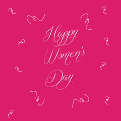 Happy women's day with pink color