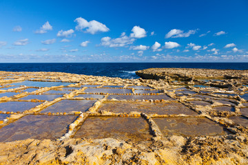 Salt Pans, Qbajjar Village, Gozo Island, Malta, Europe