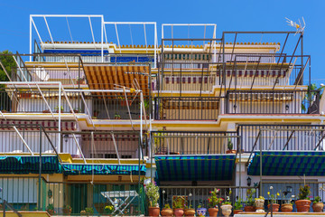 Balconies on the seafront. Malaga