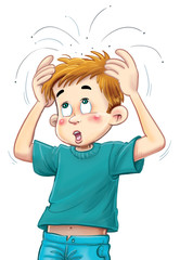 Boy with lice