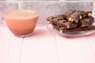 Nut chocolate bar pieces tower