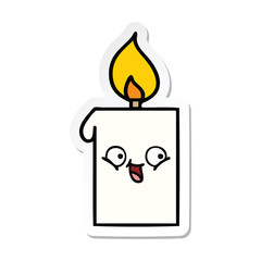 sticker of a cute cartoon lit candle