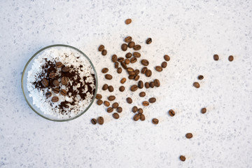 Aromatic spa coffee set with sea salt
