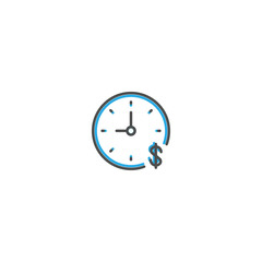 time is money icon line design. Business icon vector illustration
