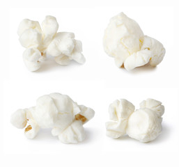 Popcorn isolated on white background.