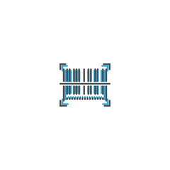 barcode icon line design. Business icon vector illustration