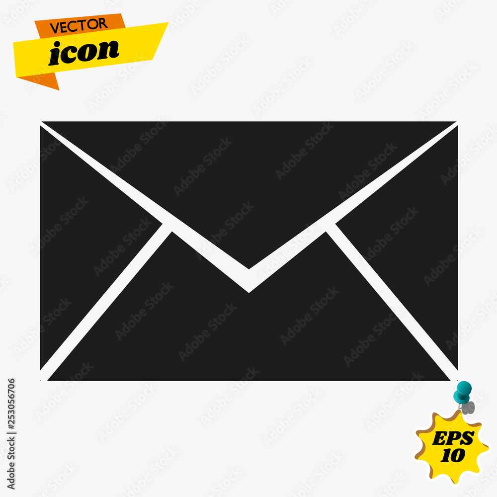 Poster email icon vector. e-mail icon. envelope illustration. message. mail