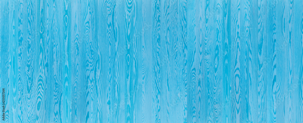 Wall mural blue pine timber wood banner background, wood texture, backdrop